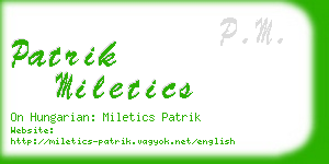 patrik miletics business card